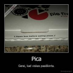 Pica - Gerai, kad viskas paaiškinta.