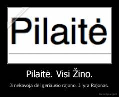 Pilaitė. Visi Žino. - Ji nekovoja dėl geriausio rajono. Ji yra Rajonas.