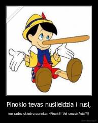 Pinokio tevas nusileidzia i rusi, - ten rades skiedru surinka: -Pinoki!! Vel smauk*eisi?!!