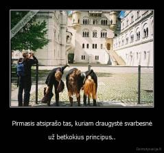 Pirmasis atsiprašo tas, kuriam draugystė svarbesnė - už betkokius principus..