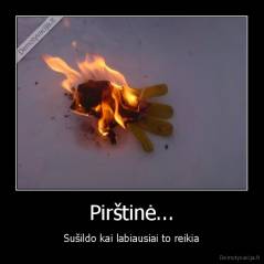 Pirštinė... - Sušildo kai labiausiai to reikia