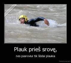 Plauk prieš srovę, - nes pasroviui tik šūdai plaukia