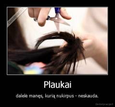 Plaukai - dalelė manęs, kurią nukirpus - neskauda.