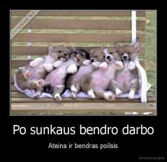 Po sunkaus bendro darbo - Ateina ir bendras poilsis