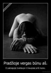 Pradžioje vergas būnu aš. - O pabaigoje maldauja ir klaupiasi priš mane.