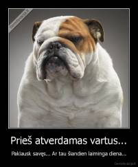 Prieš atverdamas vartus... - Paklausk savęs... Ar tau šiandien laiminga diena...