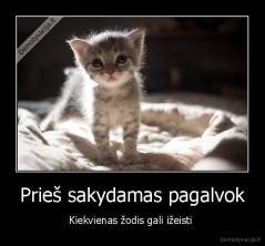 Prieš sakydamas pagalvok - Kiekvienas žodis gali ižeisti 