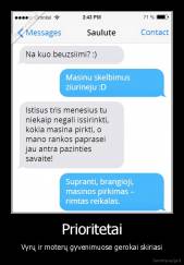 Prioritetai - Vyrų ir moterų gyvenimuose gerokai skiriasi