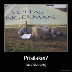 Prisilakei? - Turėk savo vietą!