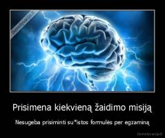 Prisimena kiekvieną žaidimo misiją - Nesugeba prisiminti su*istos formulės per egzaminą