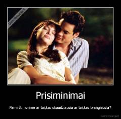 Prisiminimai - Pamiršti norime ar tai,kas skaudžiausia ar tai,kas brangiausia?