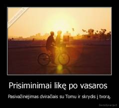 Prisiminimai likę po vasaros  - Pasivažinėjimas dviračiais su Tomu ir skrydis į tvorą.