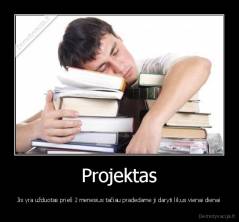 Projektas - Jis yra užduotas prieš 2 menesius tačiau pradedame ji daryti likus vienai dienai