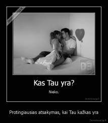 Protingiausias atsakymas, kai Tau kažkas yra - 