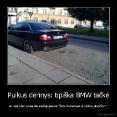 Puikus derinys: tipiška BMW tačkė - su ant viso pasaulio nusispjaunančiais numeriais ir velnio skaičiumi