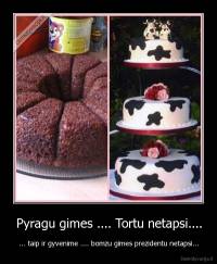 Pyragu gimes .... Tortu netapsi.... - ... taip ir gyvenime .... bomzu gimes prezidentu netapsi...