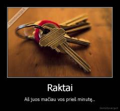 Raktai - Aš juos mačiau vos prieš minutę..