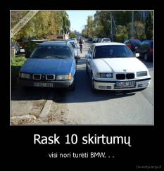 Rask 10 skirtumų - visi nori turėti BMW. . .