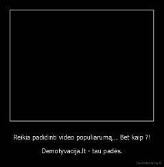 Reikia padidinti video populiarumą... Bet kaip ?! - Demotyvacija.lt - tau padės.