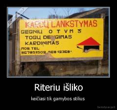 Riteriu išliko - keičiasi tik gamybos stilius 