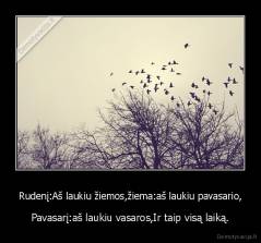 Rudenį:Aš laukiu žiemos,žiema:aš laukiu pavasario, - Pavasarį:aš laukiu vasaros,Ir taip visą laiką.
