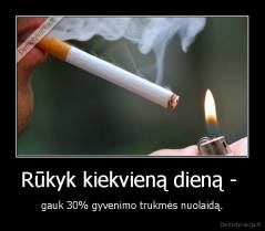 Rūkyk kiekvieną dieną -  - gauk 30% gyvenimo trukmės nuolaidą.