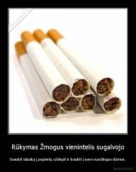 Rūkymas Žmogus vienintelis sugalvojo - Susukti tabaką į popierių uždegti ir traukti į save nuodingus dūmus.