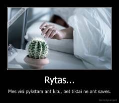 Rytas... - Mes visi pykstam ant kitu, bet tiktai ne ant saves.