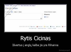 Rytis Cicinas - Išvertus į anglų kalba jis yra Rihanna