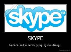 SKYPE - Kai labai reikia nerasi prisijungusiu draugu.