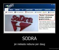 SODRA - jei niekada nebuna per daug