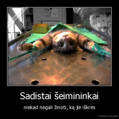 Sadistai šeimininkai - niekad negali žinoti, ką jie iškrės