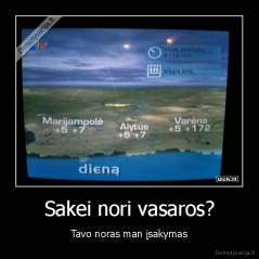 Sakei nori vasaros? - Tavo noras man įsakymas