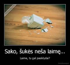 Sako, šukės neša laimę... - Laime, tu gal pasiklydai?