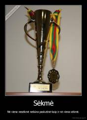 Sėkmė - Nė viena nesėkmė nebūna paskutinė-kaip ir nė viena sėkmė.