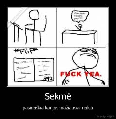 Sekmė - pasireiškia kai jos mažiausiai reikia