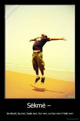 Sėkmė –  - tai daryti, ką nori, kada nori, kur nori, su kuo nori ir kiek nori