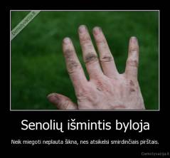 Senolių išmintis byloja - Neik miegoti neplauta šikna, nes atsikelsi smirdinčiais pirštais.