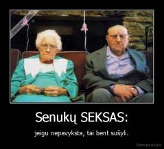 Senukų SEKSAS: - jeigu nepavyksta, tai bent sušyli.