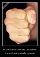 Siais laikais nieks nemokamai nieko neduoda - ir tai norint gauti i snuki reikia prisiprasyti.