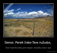 Sienos: Pereik Irako-Tave nužudys,  -  Pereik Kinijos-Tave nušaus, pereik Ispanijos - duos darbo, namus ir vagyt.