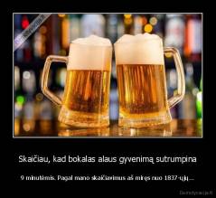 Skaičiau, kad bokalas alaus gyvenimą sutrumpina - 9 minutėmis. Pagal mano skaičiavimus aš miręs nuo 1837-ųjų...