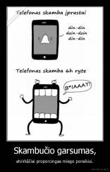 Skambučio garsumas, - atvirkščiai proporcingas miego poreikiui.