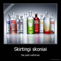 Skirtingi skoniai - tas pats veikimas