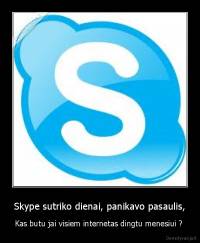 Skype sutriko dienai, panikavo pasaulis, - Kas butu jai visiem internetas dingtu menesiui ? 