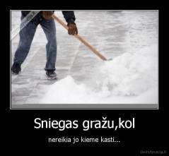 Sniegas gražu,kol - nereikia jo kieme kasti...