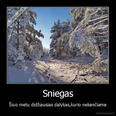 Sniegas - Šiuo metu didžiausias dalykas,kurio nekenčiame