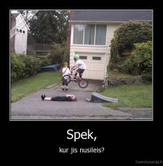 Spek, - kur jis nusileis?