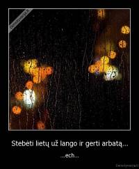 Stebėti lietų už lango ir gerti arbatą... - ...ech...