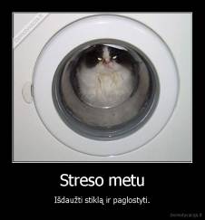 Streso metu - Išdaužti stiklą ir paglostyti.